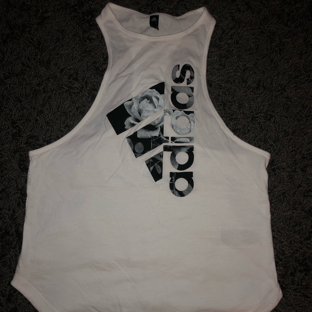 Adidas Badge of Sport racer back tank top, White, XS